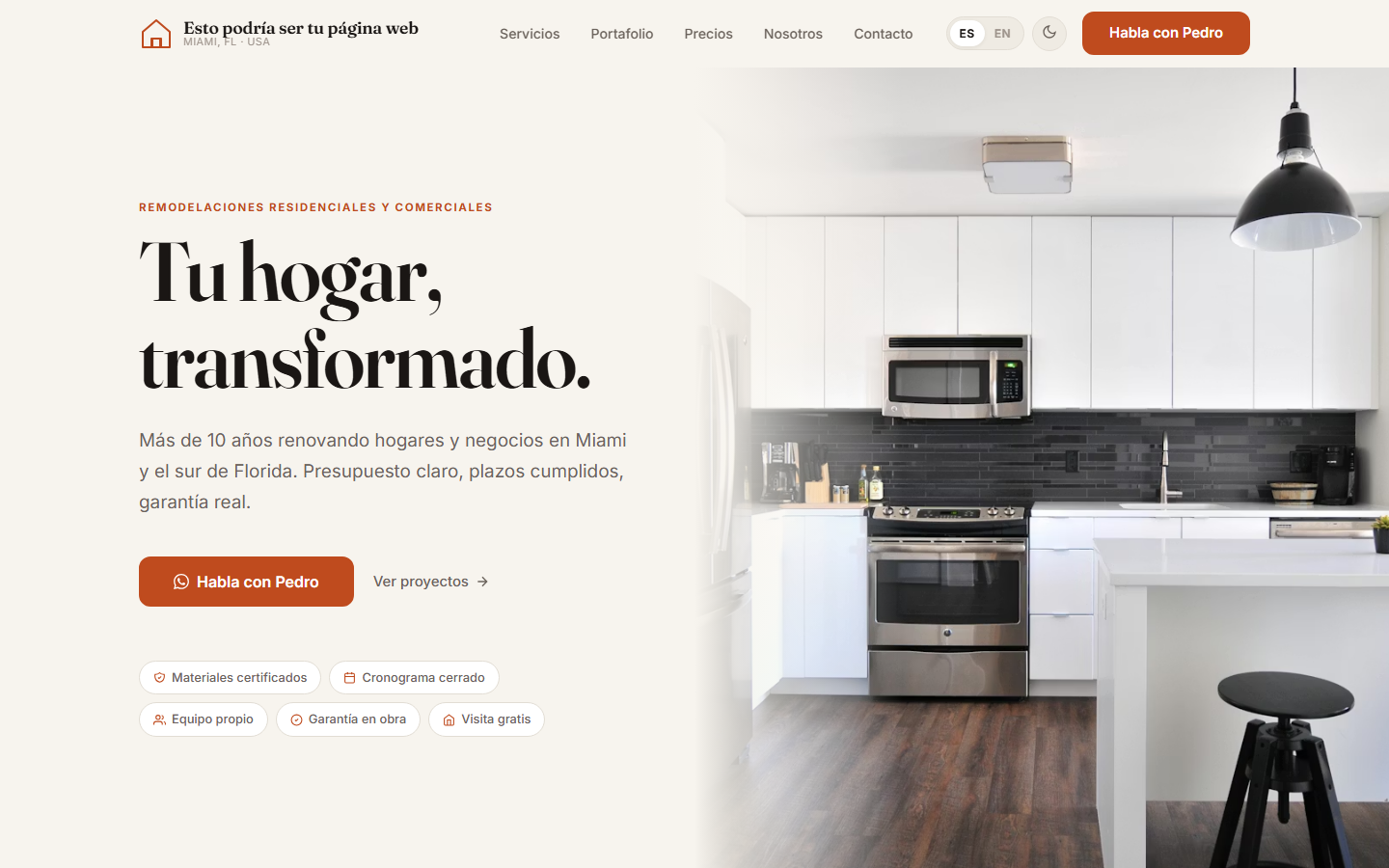Pedro Remodelaciones — Sitio web de servicios locales por StrategIA Mind